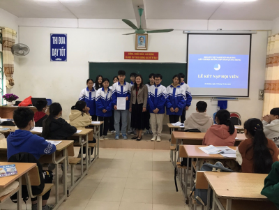 Lễ kết nạp Hội viên mới tại Trường THPT Đàm Quang Trung,  huyện Hà Quảng.