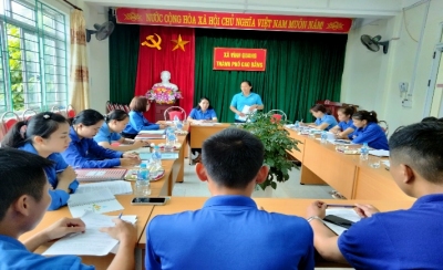 Thành Đoàn Cao Bằng kiểm tra công tác Đoàn, Hội và phong trào thanh thiếu nhi tại xã Vĩnh Quang.