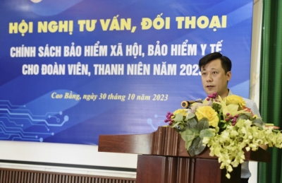 Đồng chí Phạm Trung Thành - Phó Chánh Văn phòng Trung ương Đoàn phát biểu tại Hội nghị.