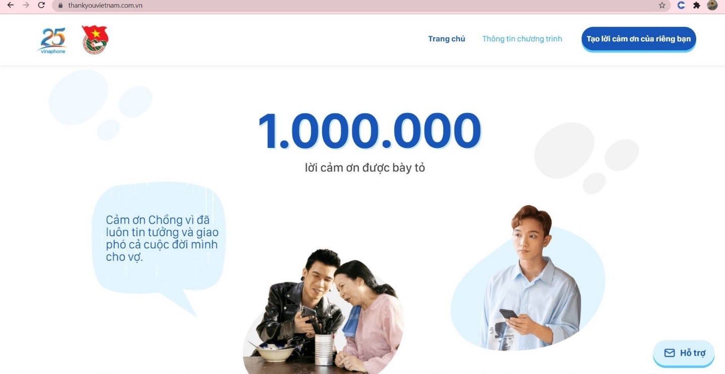 1.000.000 LỜI CẢM ƠN ĐƯỢC KHỞI TẠO TẠI CHƯƠNG TRÌNH #THANK YOU, VIETNAM!