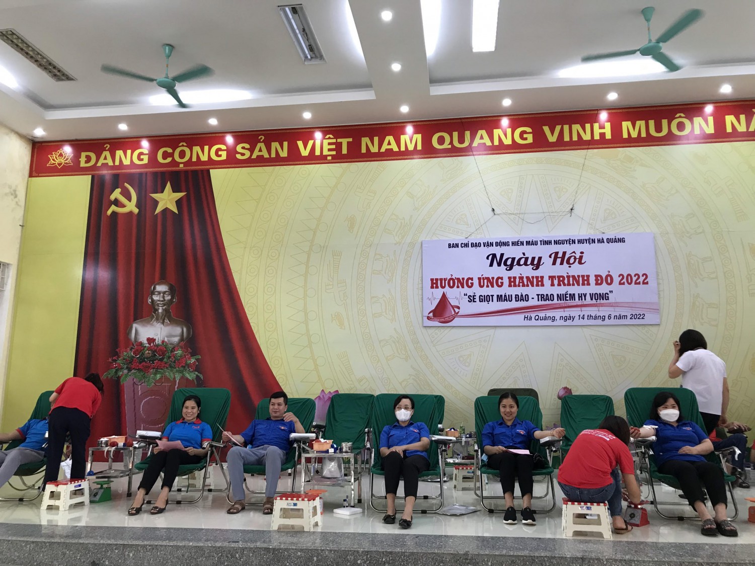 Đoàn viên, thanh niên huyện Hà Quảng tham gia Ngày hội Hưởng ứng Hành trình đỏ năm 2022