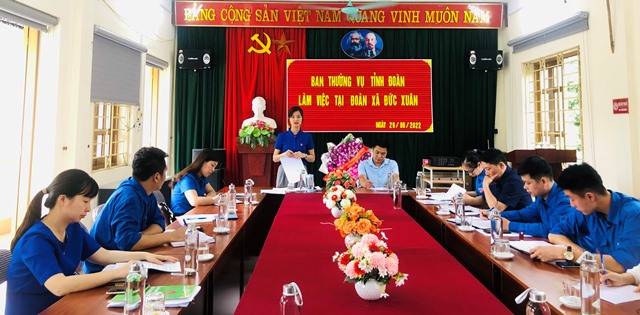 Ban Thường vụ Tỉnh Đoàn kiểm tra công tác Đoàn và phong trào TTN 6 tháng đầu năm 2022 tại Đoàn xã Đức Xuân.