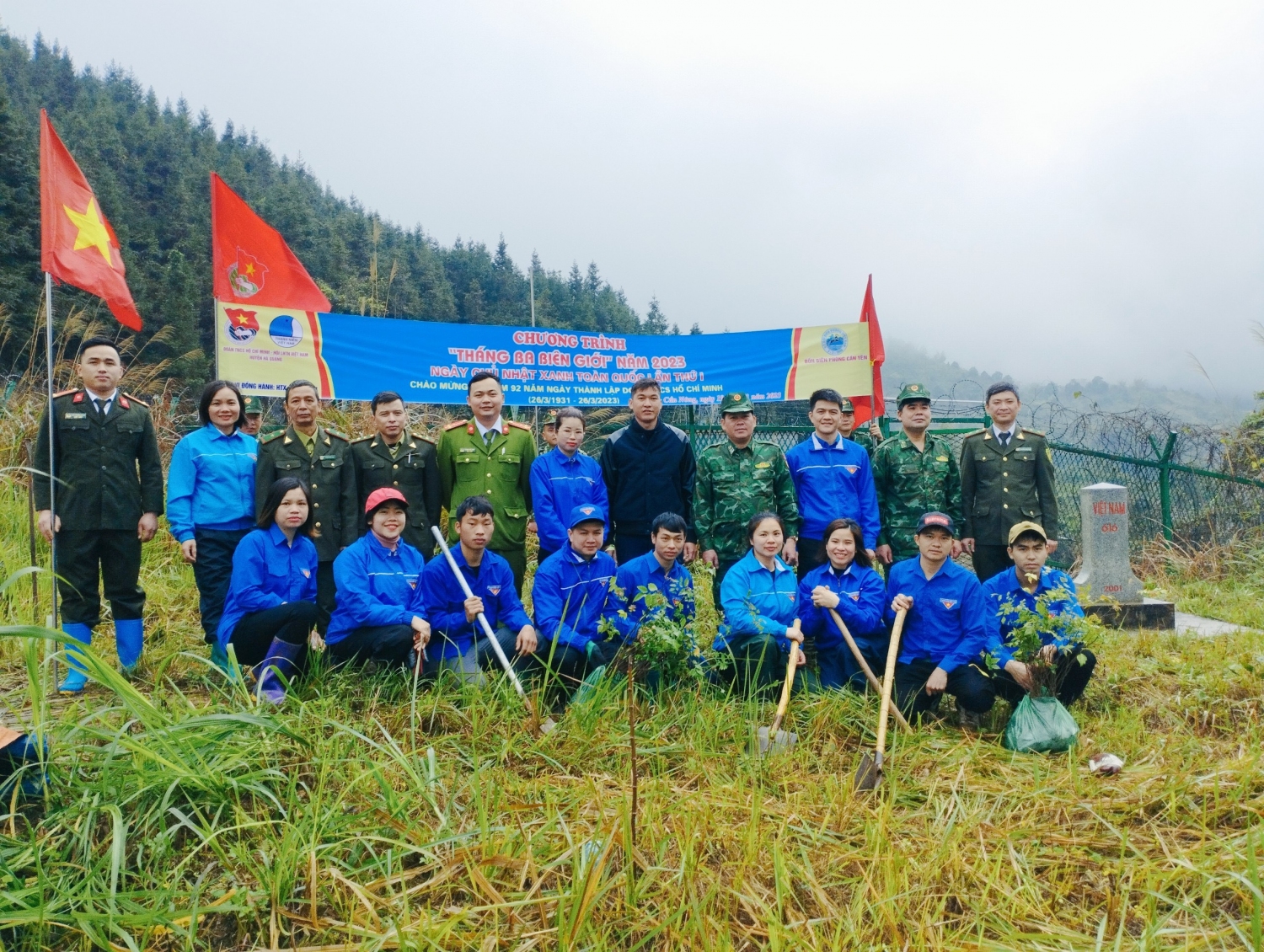 ĐVTN huyện Hà Quảng trồng 600 cây lát đường biên giới