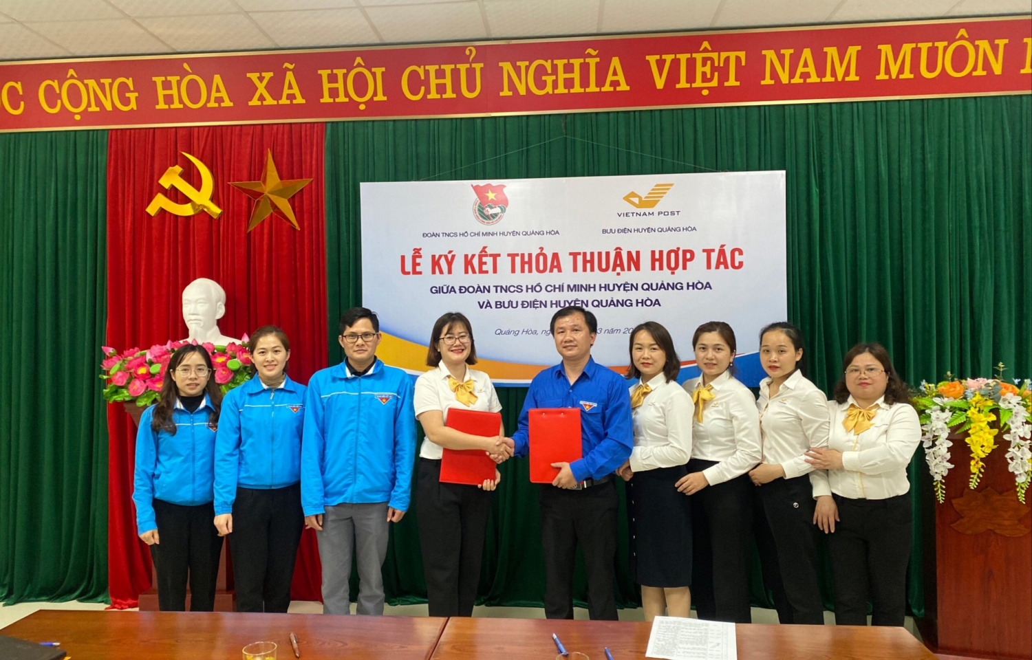 Huyện Đoàn Quảng Hòa và Bưu điện huyện Quảng Hòa ký kết thỏa thuận hợp tác
