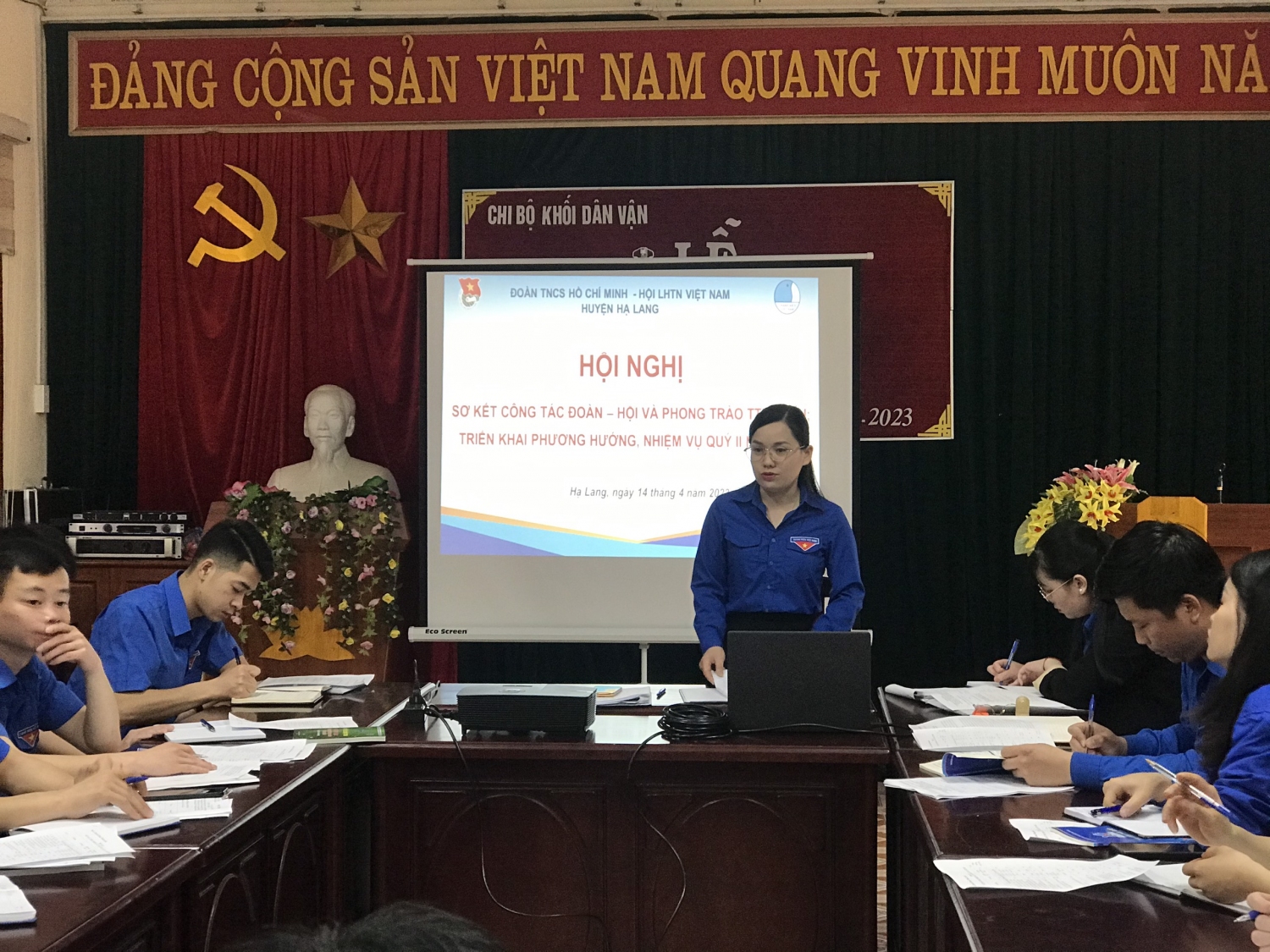 Hội nghị sơ kết Công tác Đoàn - Hội và phong trào Thanh thiếu nhi huyện Hạ Lang quý I năm 2023.