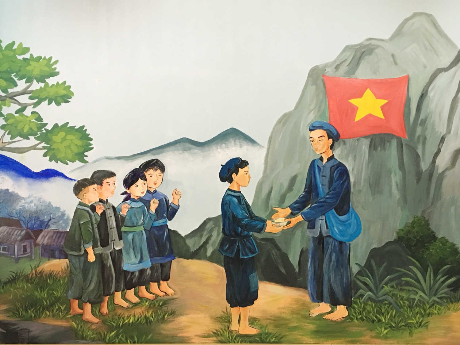 Đồng chí Đàm Minh Viễn và  5 đội viên đầu tiên của Đội TNTP Hồ Chí Minh.