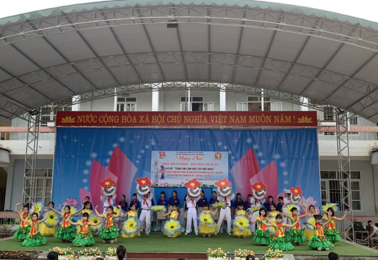 Liên đội Trường TH Vĩnh Quang, TP Cao Bằng tổ chức ngày hội 'Thiếu nhi vui khỏe - Tiến bước lên Đoàn'