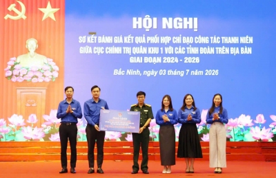 Hội nghị sơ kết đánh giá kết quả phối hợp chỉ đạo công tác thanh niên giữa Cục Chính trị Quân khu 1 với Tỉnh đoàn các tỉnh trên địa bàn giai đoạn 2024 – 2026.