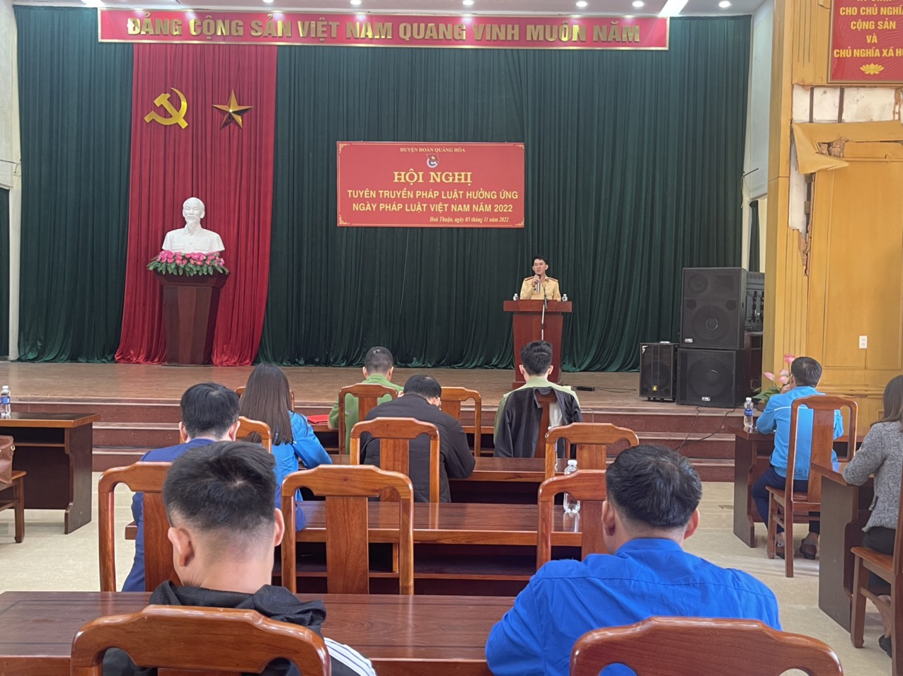 Quảng Hòa tổ chức tuyên truyền hưởng ứng Ngày Pháp luật Việt Nam năm 2022