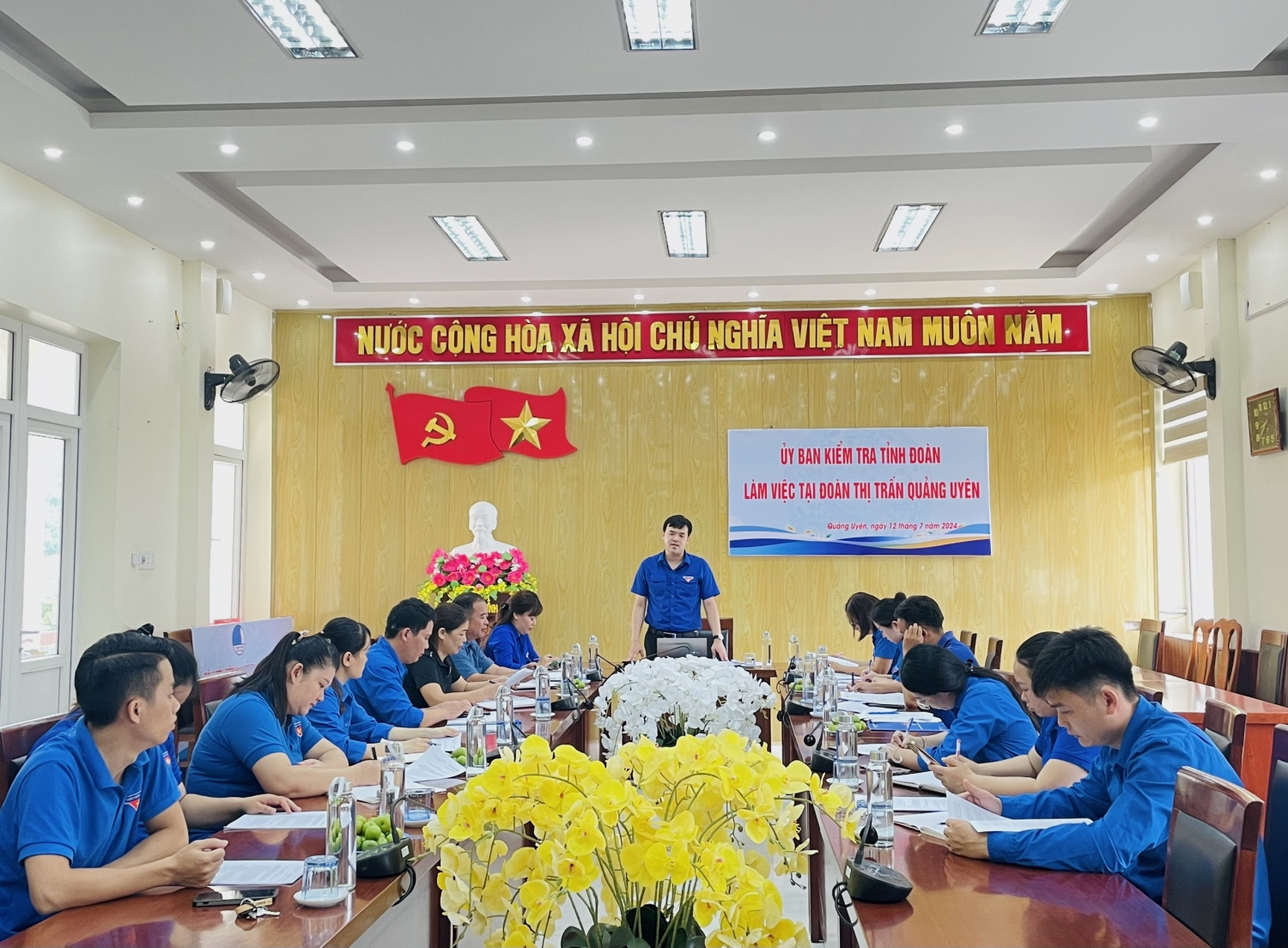 Ủy ban Kiểm tra Tỉnh Đoàn làm việc tại Đoàn thanh niên thị trấn Quảng Uyên, huyện Quảng Hòa