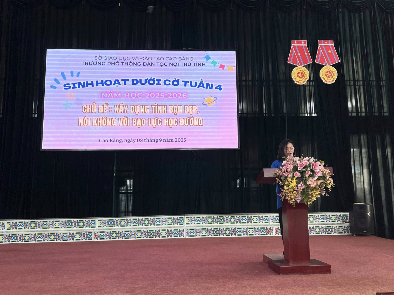 Đoàn Trường Phổ thông Dân tộc nội trú tỉnh Cao Bằng tổ chức điểm Chiến dịch truyền thông “Xây dựng tình bạn đẹp - nói không với bạo lực học đường”