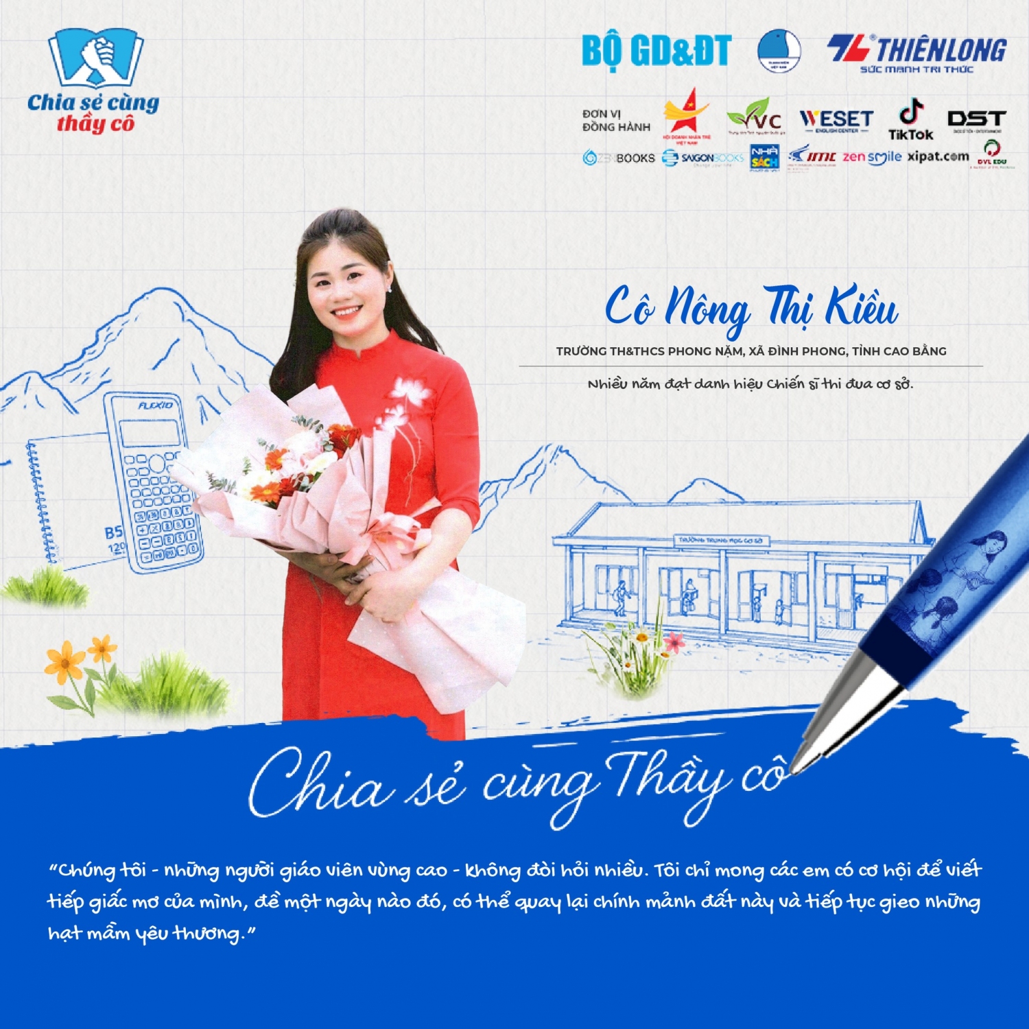 Cô Nông Thị Kiều, Giáo viên trường TH&THCS Phong Nặm xã Đình Phong