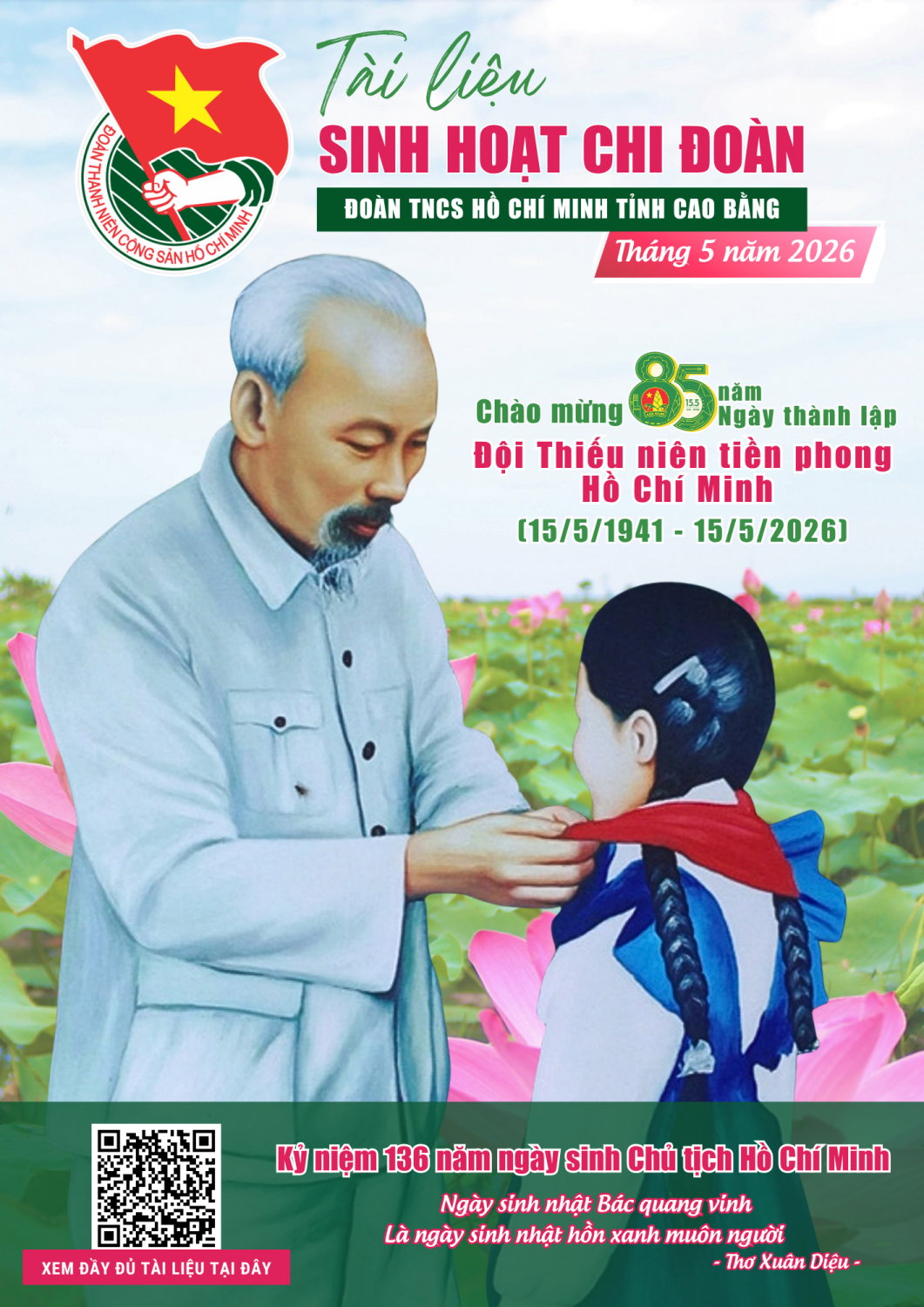 Tài liệu sinh hoạt chi đoàn tháng 5 năm 2026