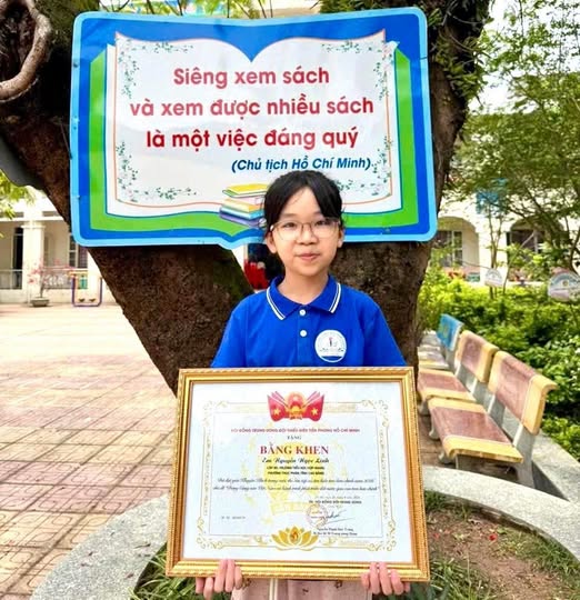 Em Nguyễn Ngọc Linh, học sinh lớp 3D, Trường Tiểu học Hợp Giang, phường Thục Phán xuất sắc giành giải Khuyến khích của cuộc thi.