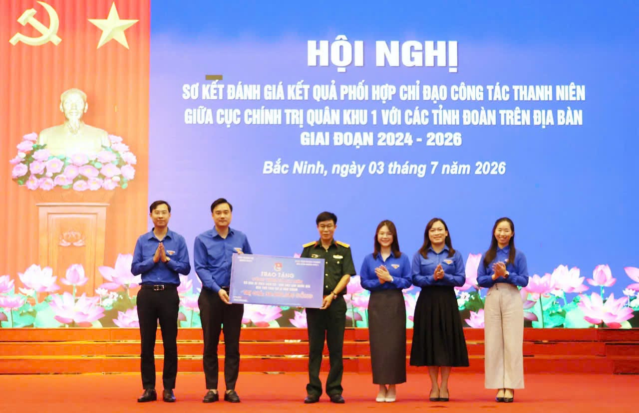 Hội nghị sơ kết đánh giá kết quả phối hợp chỉ đạo công tác thanh niên giữa Cục Chính trị Quân khu 1 với Tỉnh đoàn các tỉnh trên địa bàn giai đoạn 2024 – 2026.
